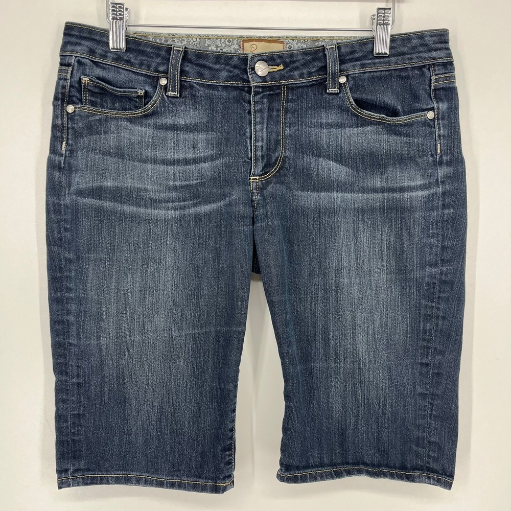 Paige Premium Denim Canyon Short‎ Dark Wash Bermuda Shorts Size 30 Vtg Y2K
